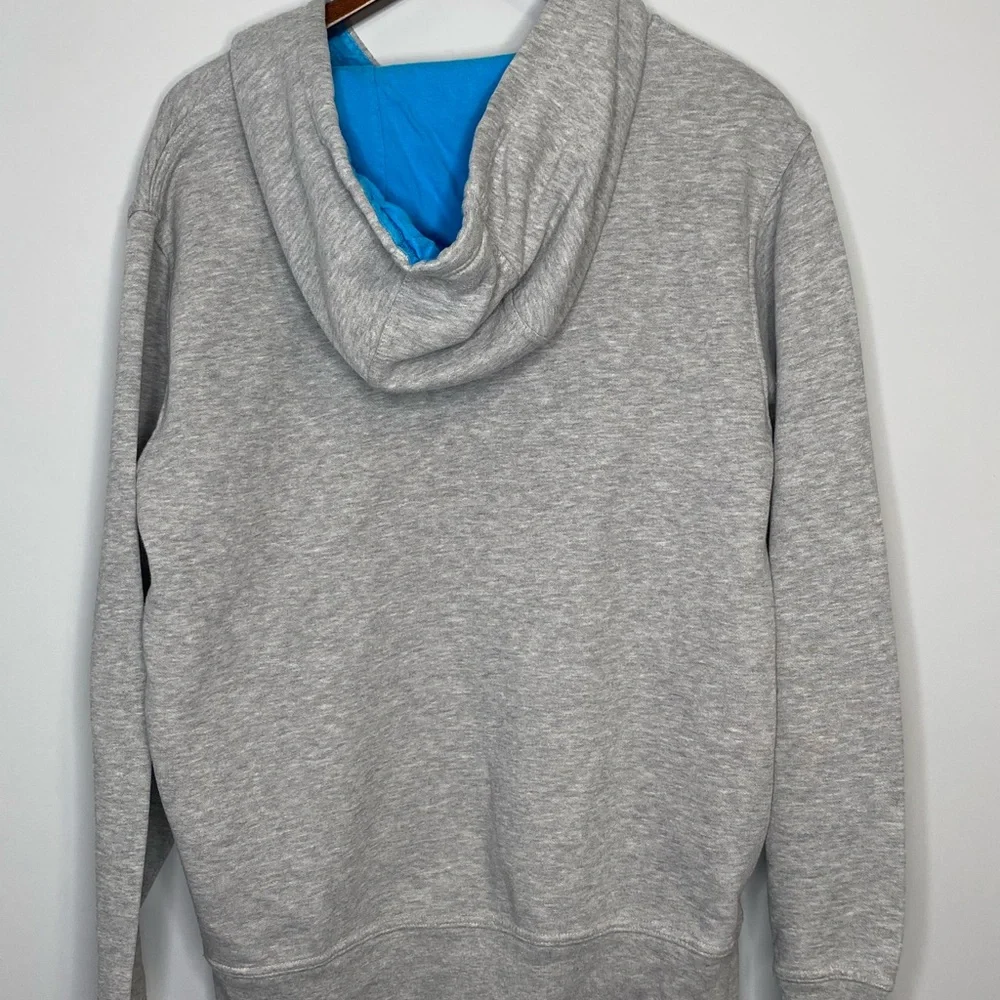 The North Face Gray Hoodie With Blue Decal Men’s Large